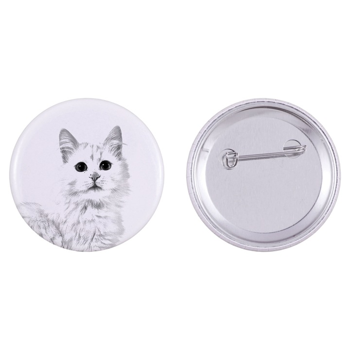 Brosa, Art-Dog, design unisex, alb-argintiu, decoratiune, veverita