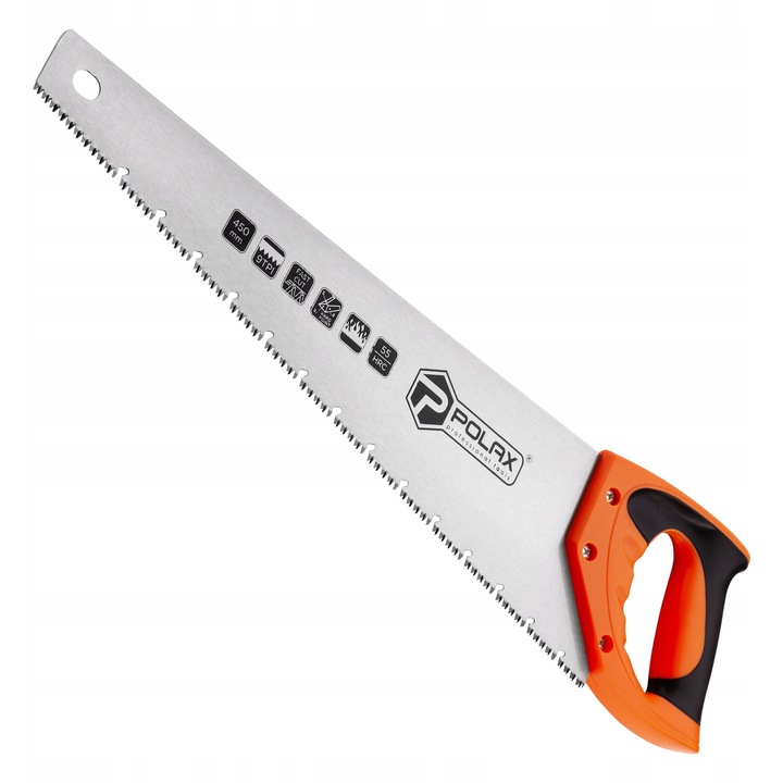 Polax kézi fűrész 450 mm, 9 fogú, nedves/száraz fához