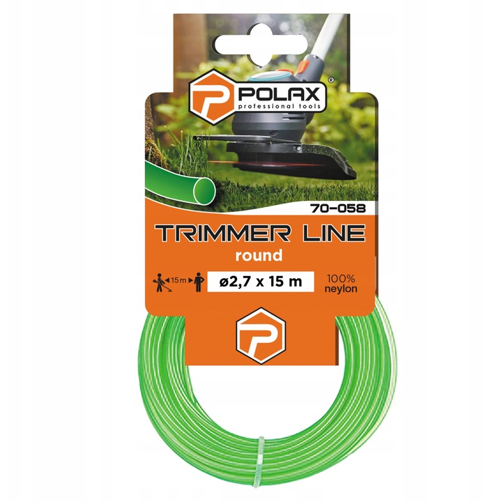Fir taiere trimmer Polax rotund 2,7mm 15m verde