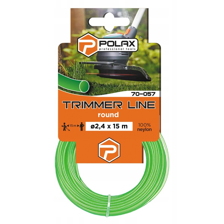 Polax kerek vágódamil 2,4 mm x 15 m zöld szegélynyíróhoz
