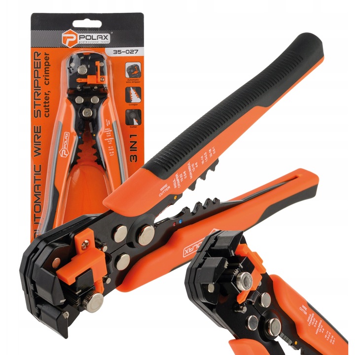 Автоматични клещи за оголване на кабели, 0.2-6 мм, 20 см, Polax