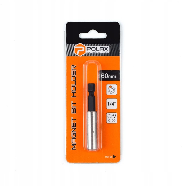 Adaptor magnetic pentru biti 1/4" 60 mm 6150CRV Polax