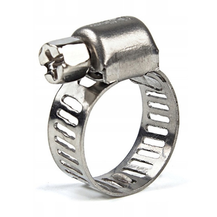 Csiga típusú szorító 10-16 mm, Polax rozsdamentes acél, 25 darabos készlet