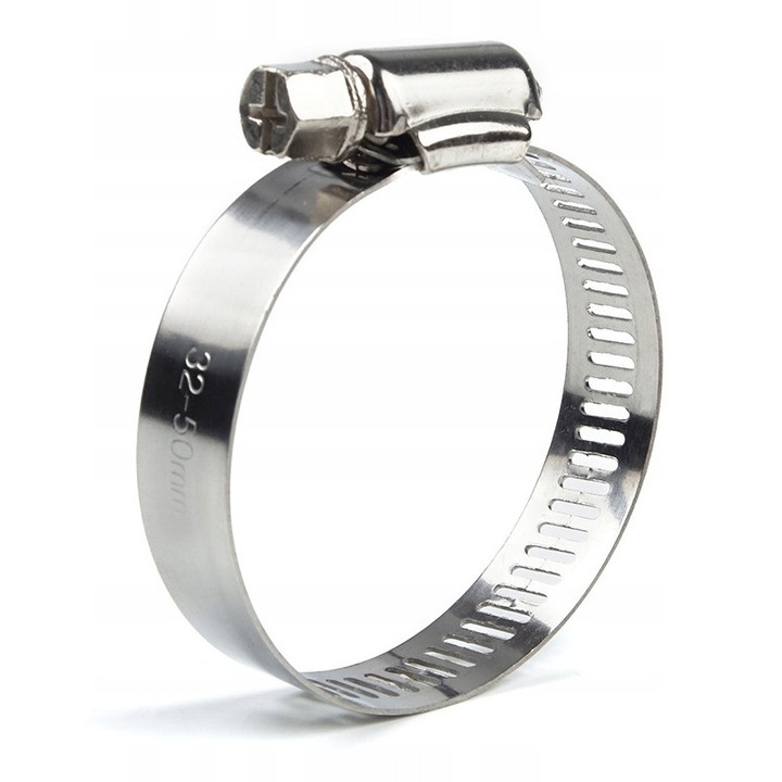 25 darabos spirálszorító készlet, Polax, 32-50 mm, rozsdamentes acél, 12 mm széles