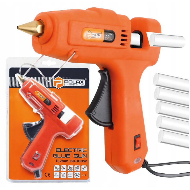 Pistol de lipit Polax 60-100W 11,2mm alb 140cm