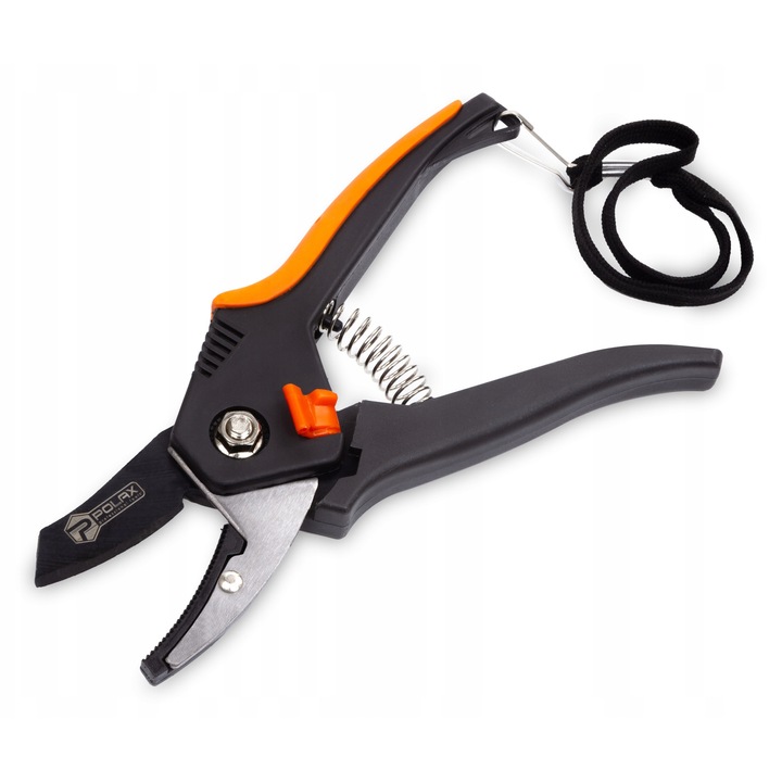 Градински ножици Polax, 200 мм, неръждаема стомана, ергономична дръжка, диаметър на рязане 14 мм