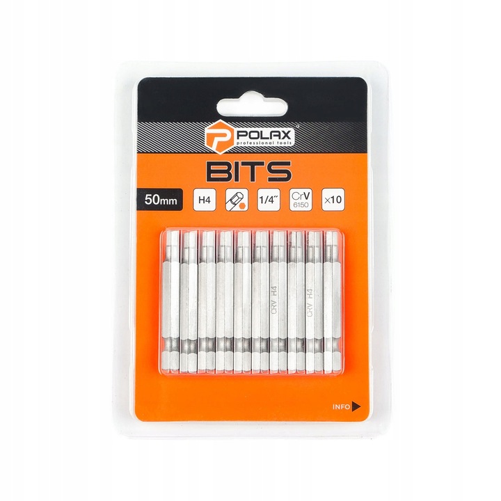Set de biti 50 mm H4 1/4" (10 buc.) Polax