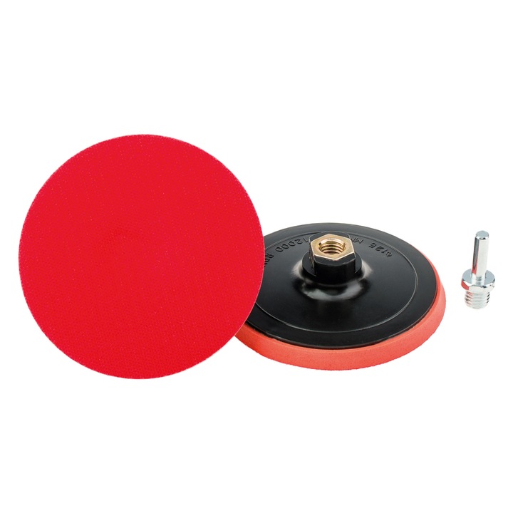 Univerzális tárcsa Polax csiszolópapírhoz, M14, 125x10mm, tépőzárral, 1x csiszolókorong készlet