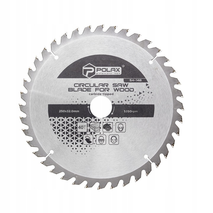 Körfűrészlap fához 250 mm, 40 fog, 32,0/30,0 mm, adaptergyűrűvel