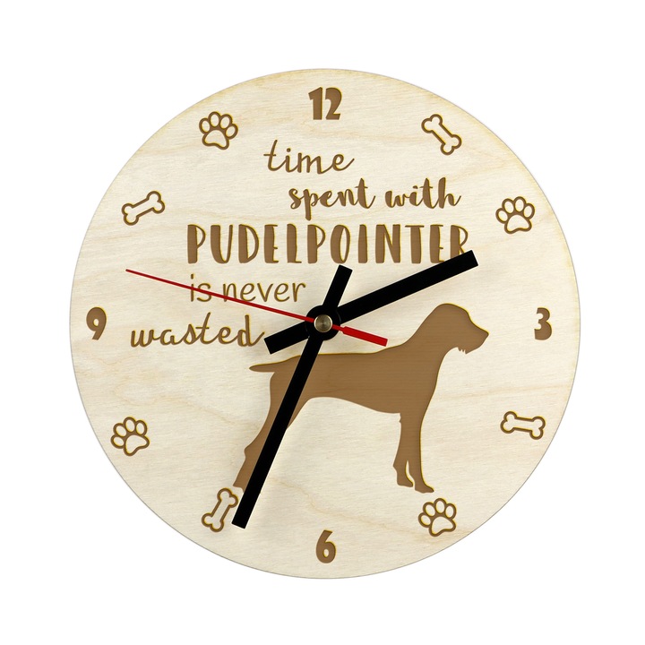 Art-Dog Dekoratív óra, kutyás modell, 30 cm, nyírfa rétegelt lemezből, szerelőkészlet