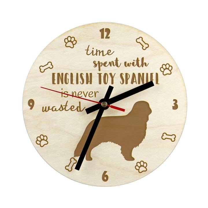 Dekoratív óra Art-Dog, kutyás design, 30cm, nyírfa rétegelt lemezből, szerelőkészlet