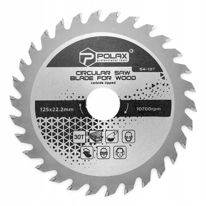 Körfűrészlap fához, 125 mm, 30 fog, 22,2/20 mm, adaptergyűrűvel együtt