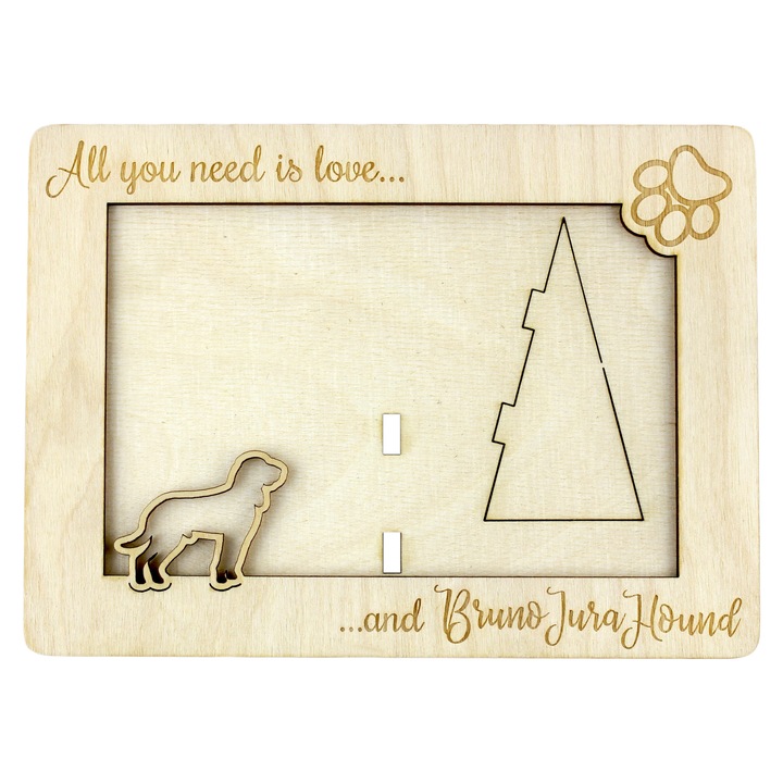 Rama foto clasica Art-Dog, design elegant, motiv gonczego, 25x16x2cm