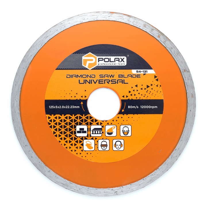 Gyémánttárcsa kerámiacsempékhez, Polax, Universal 125mm, 2.0mm vastagság, Ezüst