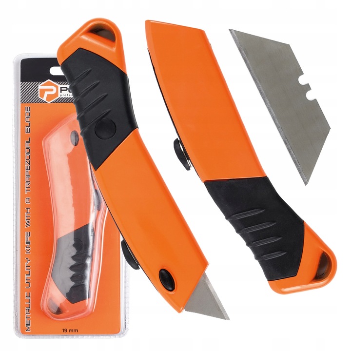 Építőipari vágó, Polax, trapéz penge, 19 mm, fém