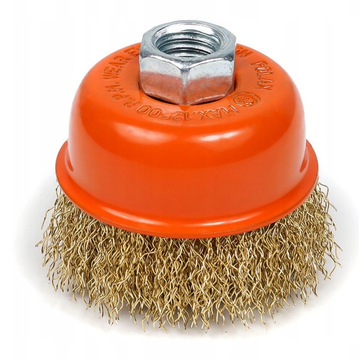 Polax első kefe 65 mm, M14, bordázott drótból, fémfelületek tisztításához