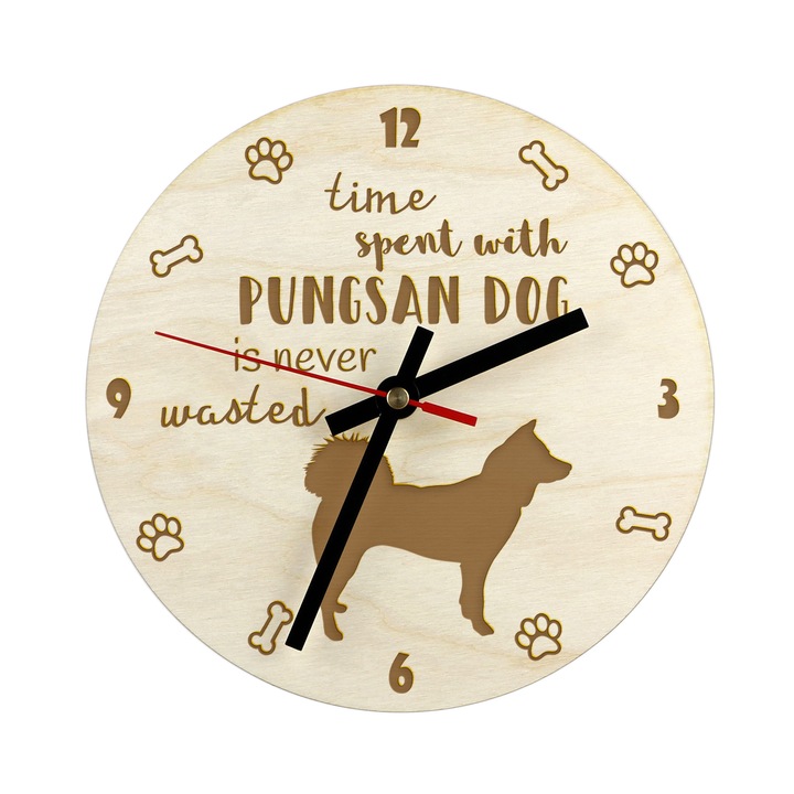 Art-Dog díszóra, kutya mintás, 30cm, nyírfa rétegelt lemezből, szerelőkészlet