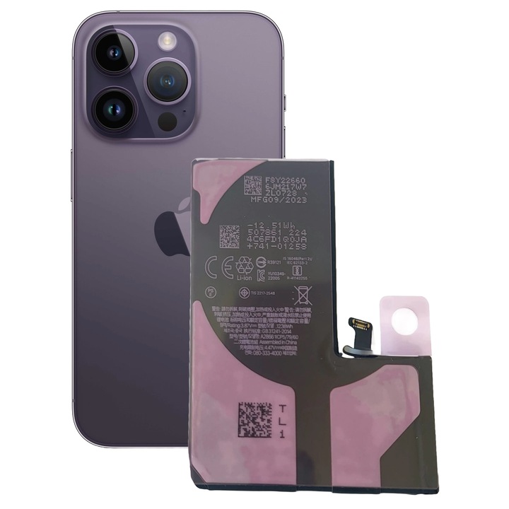 Baterie pentru iPhone 14 Pro, Musttby, 3480mAh, Li-ion, set complet cu banda