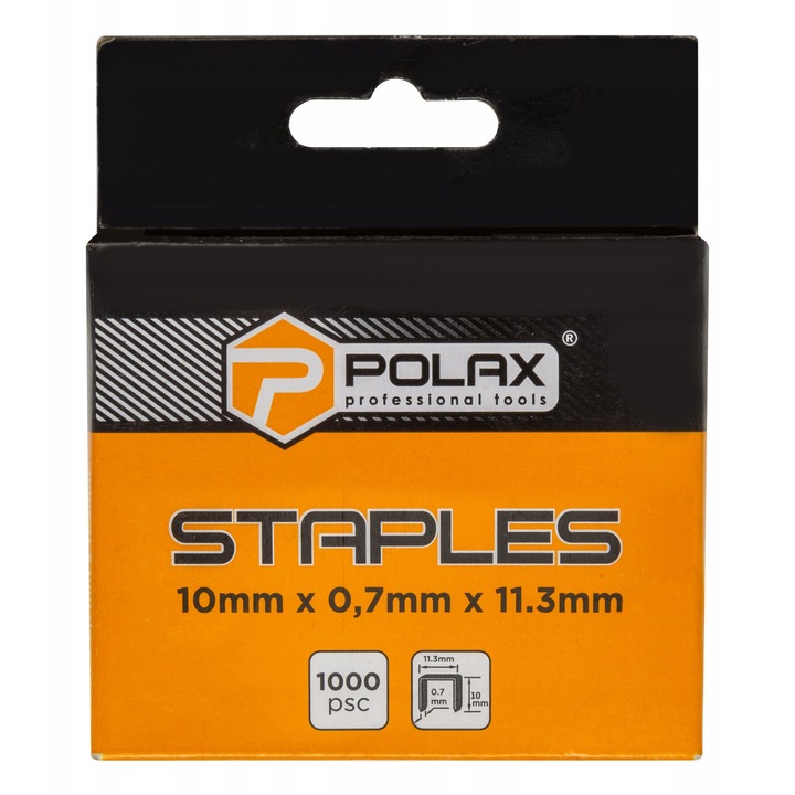 Комплект скоби за тапицерия Polax A/53 10x0.7x11.3 мм, 1000 броя