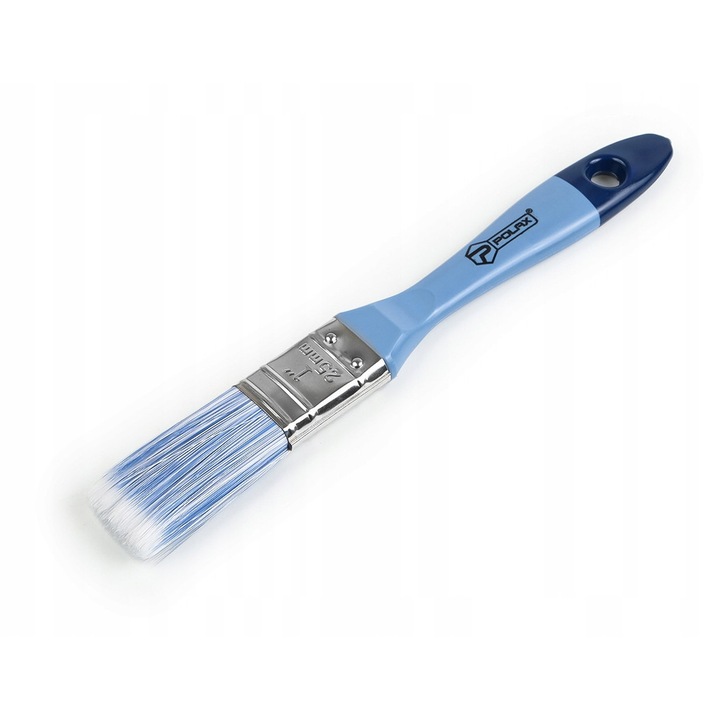 Pensula plata universala Polax, 2,5 cm, peri sintetici, plastic