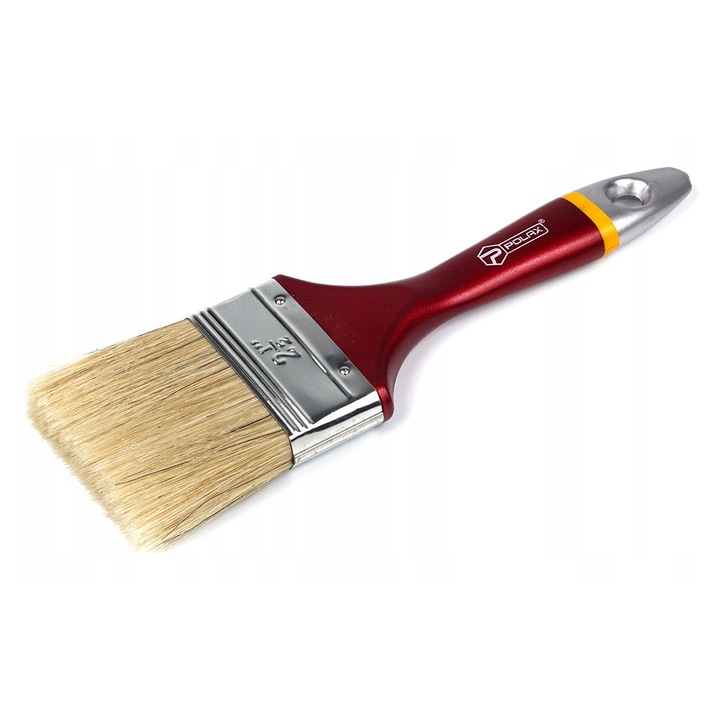 Polax EURO lapos ecset, 6,3 cm, természetes sörték, fa nyél