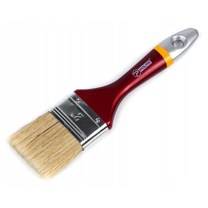 Polax EURO lapos kefe, 50 mm, természetes sörték, fa nyél