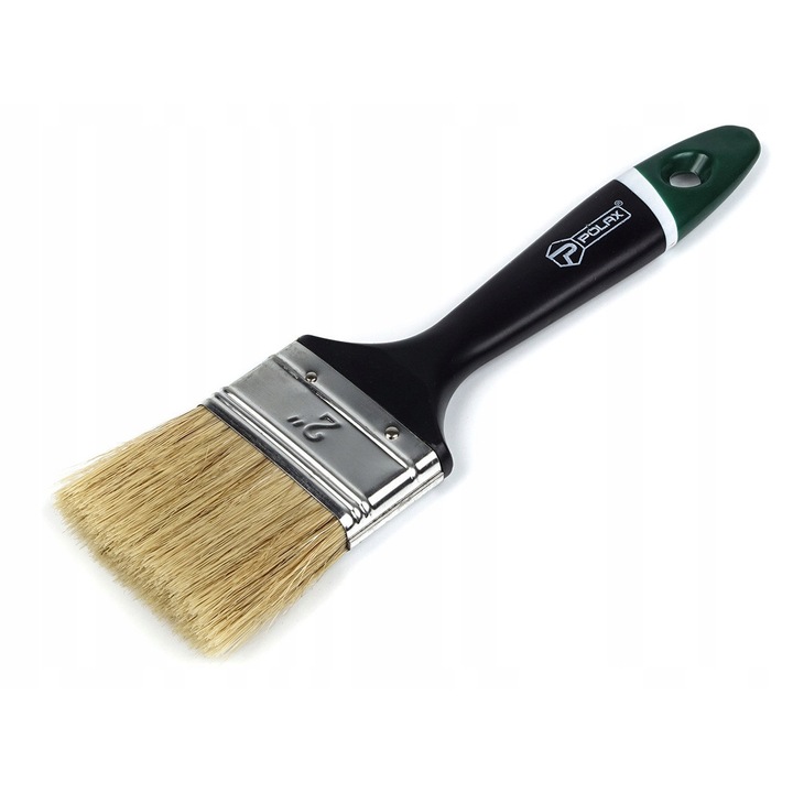 Pensula plata Polax, 5 cm, peri misti, maner plastic