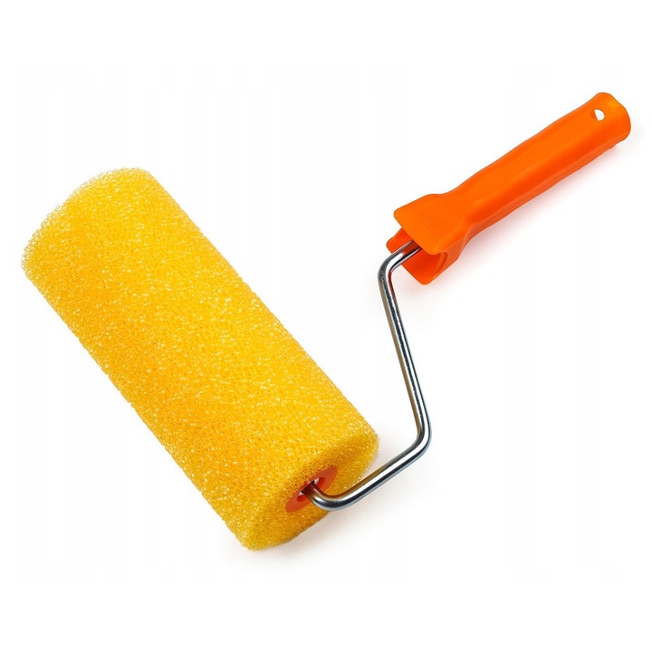 Festőhenger nyéllel, 18 cm, strukturált hab, Polax, 80 mm átmérő, 180 mm szélesség