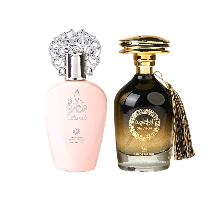Set, Apa de Parfum, Sarah/ Ibda Al Oud, Femei/Barbati, 2x100 Ml