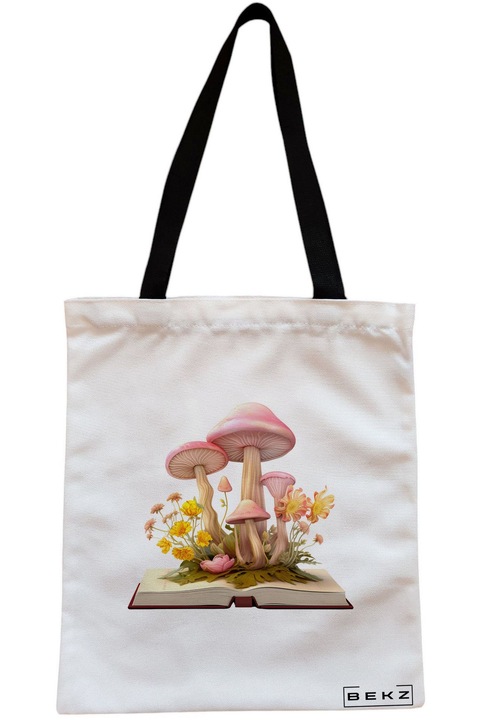 Textiltáska cipzárral, bevásárlótáska, Books 52 modell 38 x 34,5 cm, fehér, BEKZ®