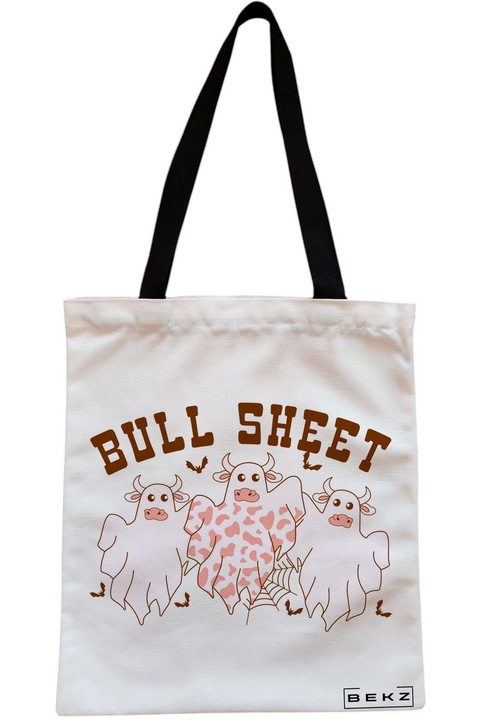 Textiltáska cipzárral, bevásárlótáska, Bull Sheet modell 38 x 34,5 cm, fehér, BEKZ®