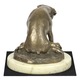 Rottweiler szobrocska, Art-Dog, bronz, 30x15cm, kő talp