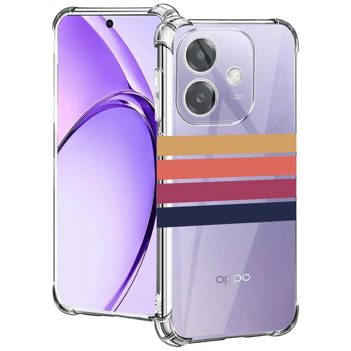 BestCase® Husa pentru OPPO A60 5G / A40 / A40M, Anti Shock 1.5MM, Retro Lines, Protectie camera, ecran si colturi, 2004575 AS 1479