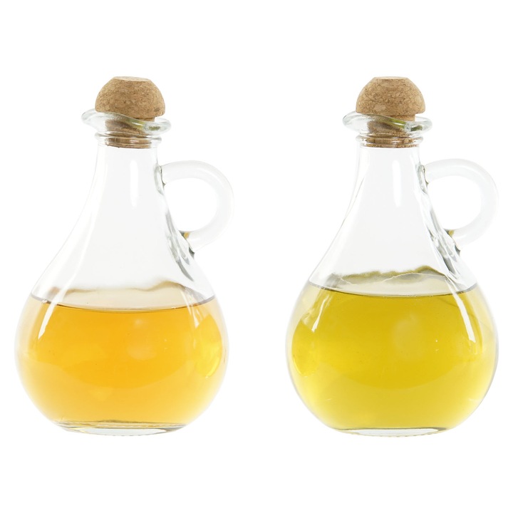 Set de sticle de sticla pentru ulei si otet 230ml, 9x9x14.5cm