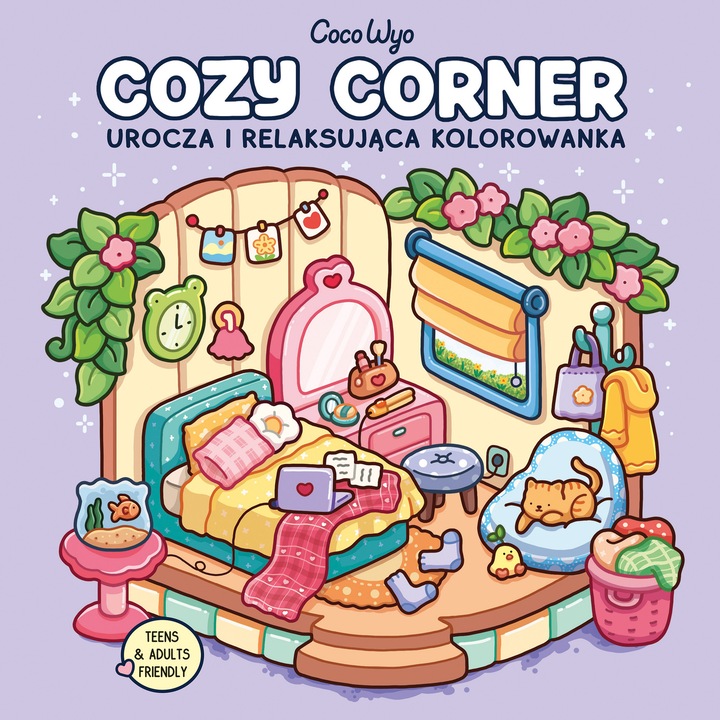 Catre de colorat relaxanta, Cozy Corner, Coco Wyo, pentru adolescenti si adulti