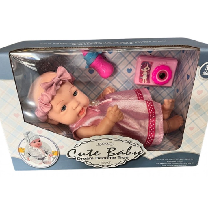 Кукла бебе Cute Baby Dream Become True, + 3 години, Размер: 10 x 5 x 5 сантиметра, Цвят: Розов