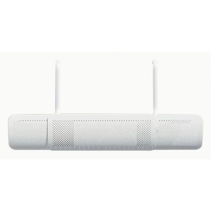 Дефлектор за климатик, Регулируем, Монтаж: Без пробиване, Устойчива пластмаса, Размер: 76 сантиметра, Цвят: Бял