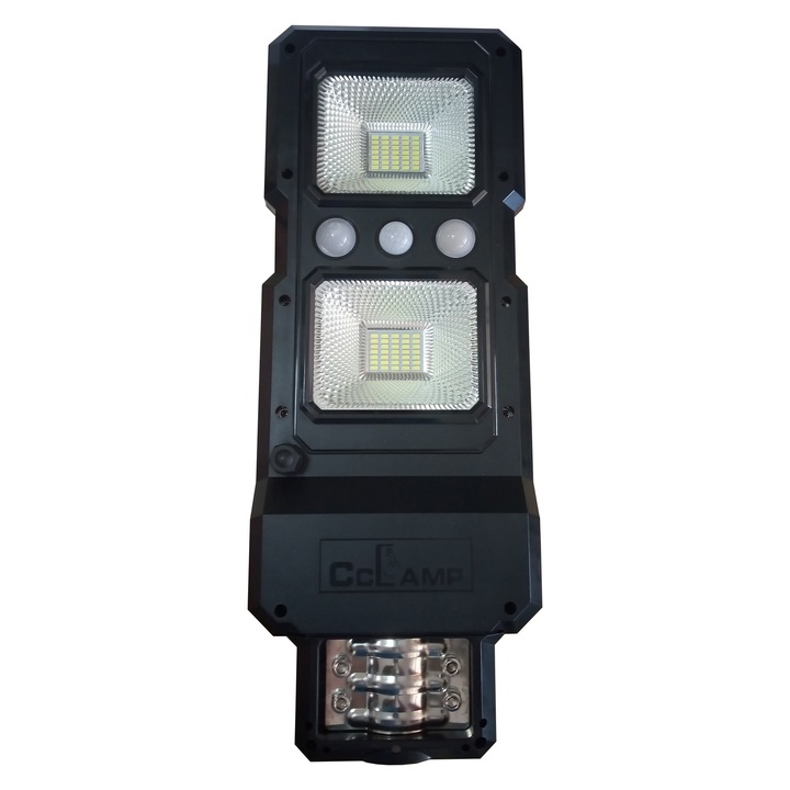 Lampa Stradala KlaussTech Cu Alimentare Solara Si Putere De 70 W, Luminare Led, Tehnologie Cu Senzor De Miscare, Senzor De Lumina, Protectie La Apa Ip65, Panou Solar Si Telecomanda Inclusa, negru