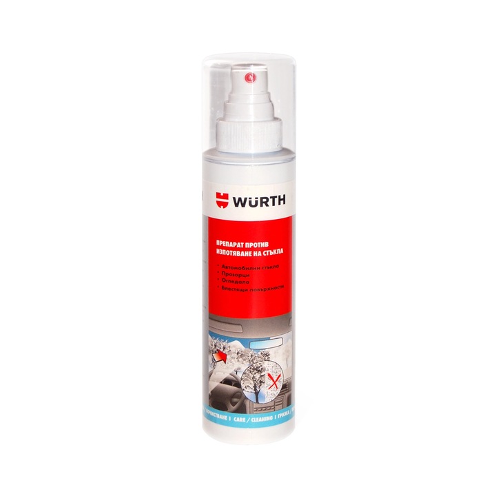 Solutie de curatat geamuri anti-aburire Wurth, 200 ml