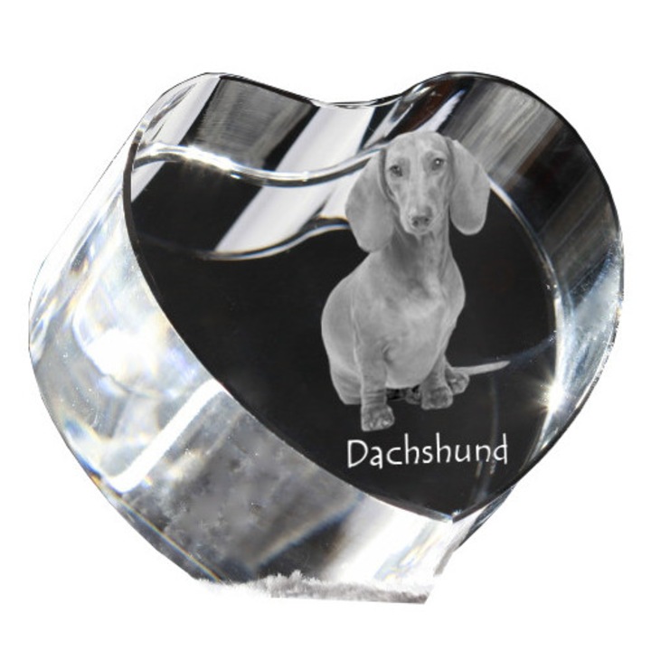 Kristály szív személyre szabott fényképpel, Art-Dog, 7,5x8x5cm, dekoratív