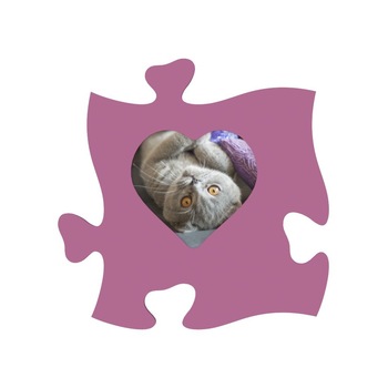 Rama foto tip puzzle, fuchsia chic, foto 15x15, inima Rama foto tip puzzle, fuchsia chic, foto 15x15, inima