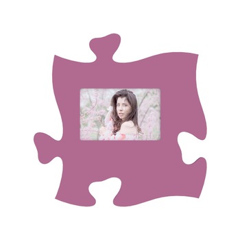 Rama foto tip puzzle, fuchsia chic, cu foto 10x15, orizontala Rama foto tip puzzle, fuchsia chic, cu foto 10x15, orizontala