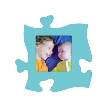 Rama foto tip puzzle, albastru deschis, foto 15x15, patrata Rama foto tip puzzle, albastru deschis, foto 15x15, patrata