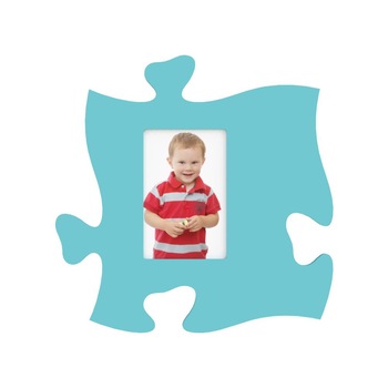 Rama foto tip puzzle, albastru deschis, foto 10x15, verticala Rama foto tip puzzle, albastru deschis, foto 10x15, verticala