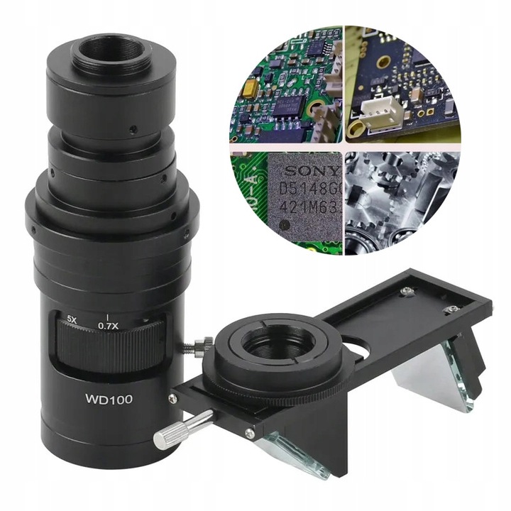 Дигитален микроскоп Rosfix Zoom WD100 0.7x-5x с 3D адаптер, C-Mount, 22-27 мм, FHD