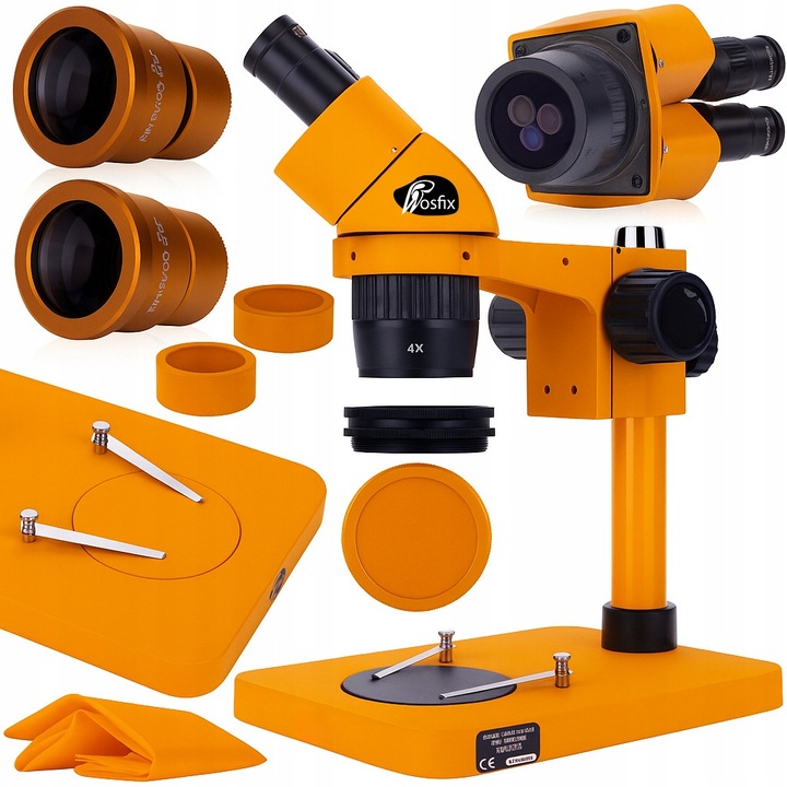 Rosfix Ganimedes S binokuláris sztereomikroszkóp, 20-40x zoom, Greenough optika, 45°, 360°-os forgatás, komplett készlet