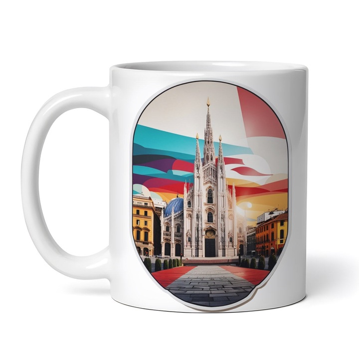 Cana alba personalizata, Orasul Miami catedrala, INOVATIX®. 330ml