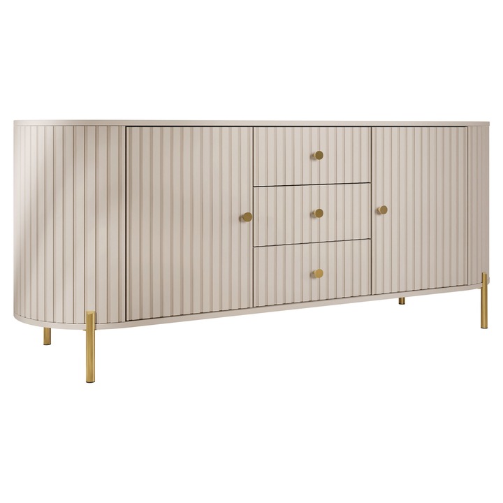 Comoda Kareri 180 2D3S, MIRJAN 24, bej nisip, 43x178x79 cm