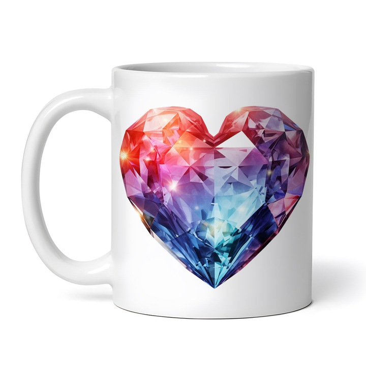 Cana alba personalizata, Inina de cristal Curcubeu, INOVATIX®. 330ml