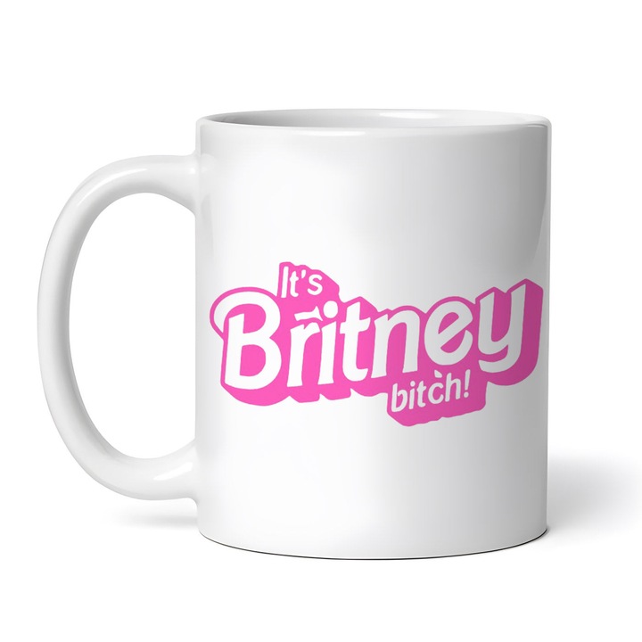 Cana alba personalizata, It's britney bitch, INOVATIX®. 330ml